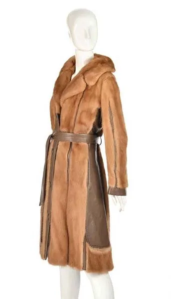 1970s Aladino Stefani Originals Mink and Leather Coat