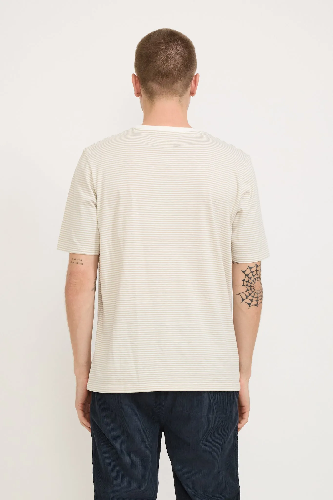 1X1 Striped Tee Putty/Off White