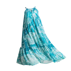 50TH INDEPENDENCE MAXI DRESS-AQUA