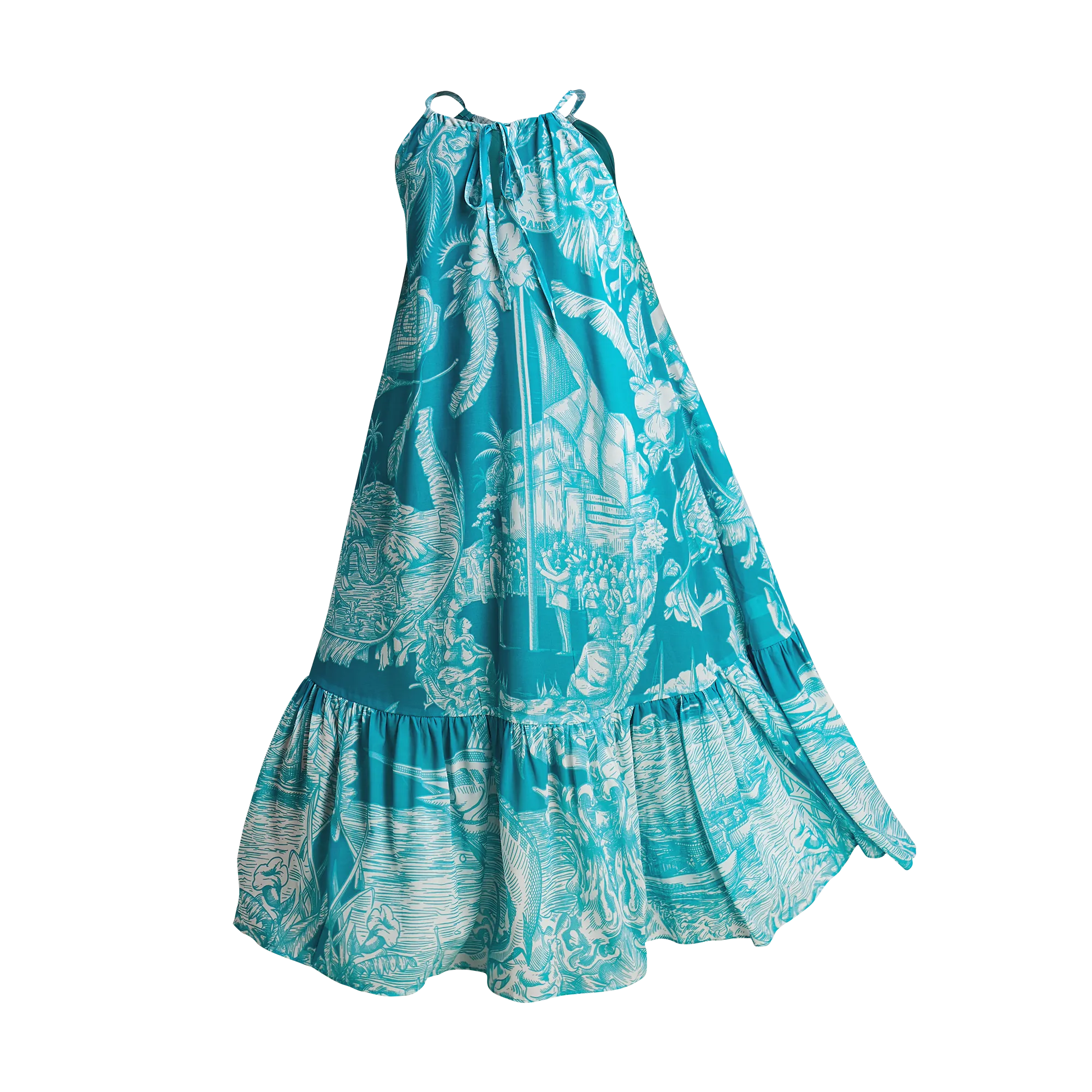 50TH INDEPENDENCE MAXI DRESS-AQUA