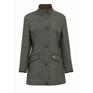 Alan Paine Combrook Ladies Waterproof Tweed Field Coat - Spruce