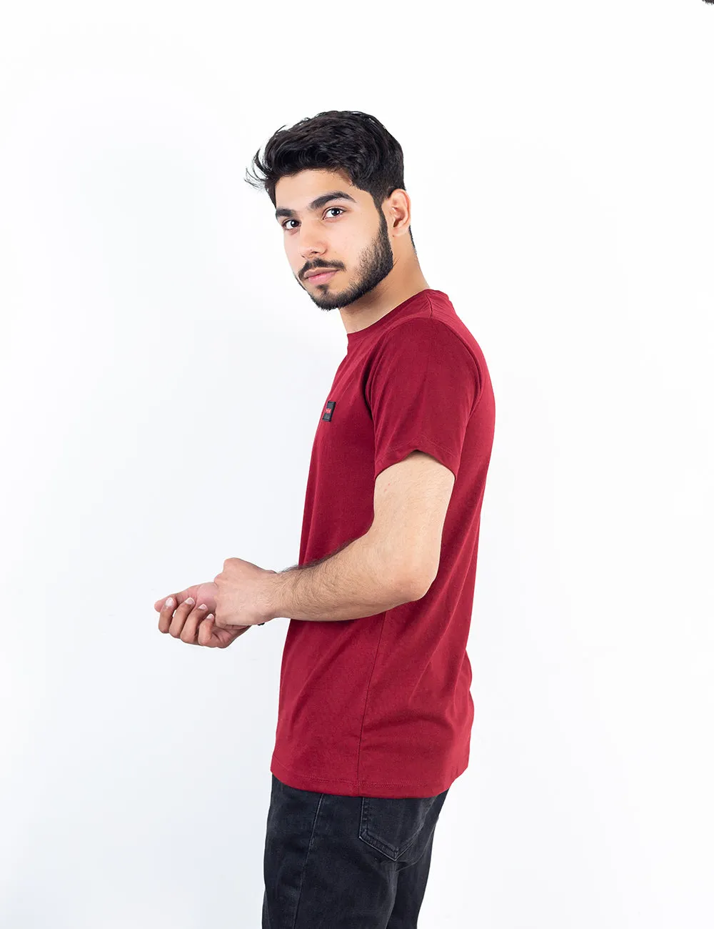 Basic Maroon Crew Neck T-Shirt