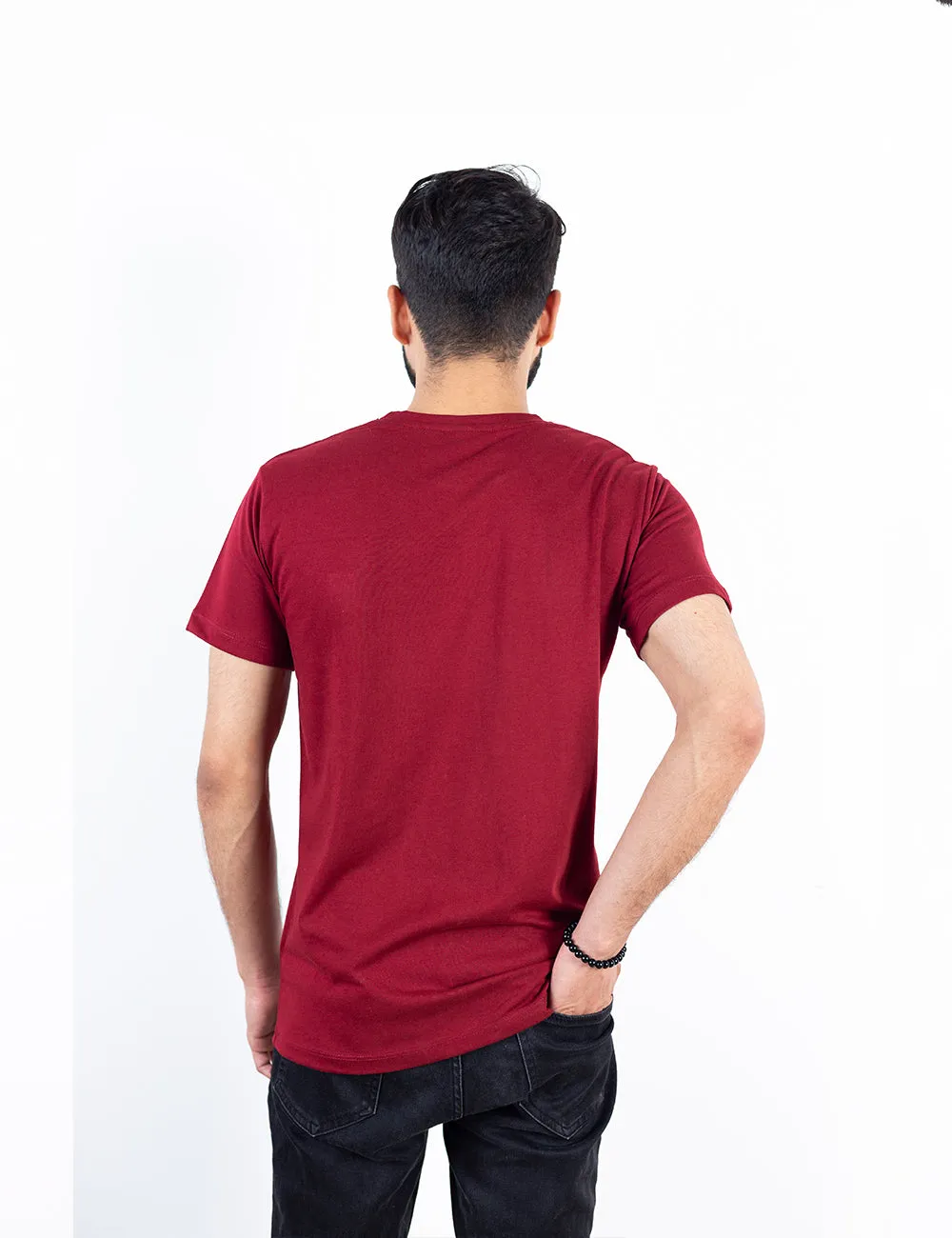 Basic Maroon Crew Neck T-Shirt