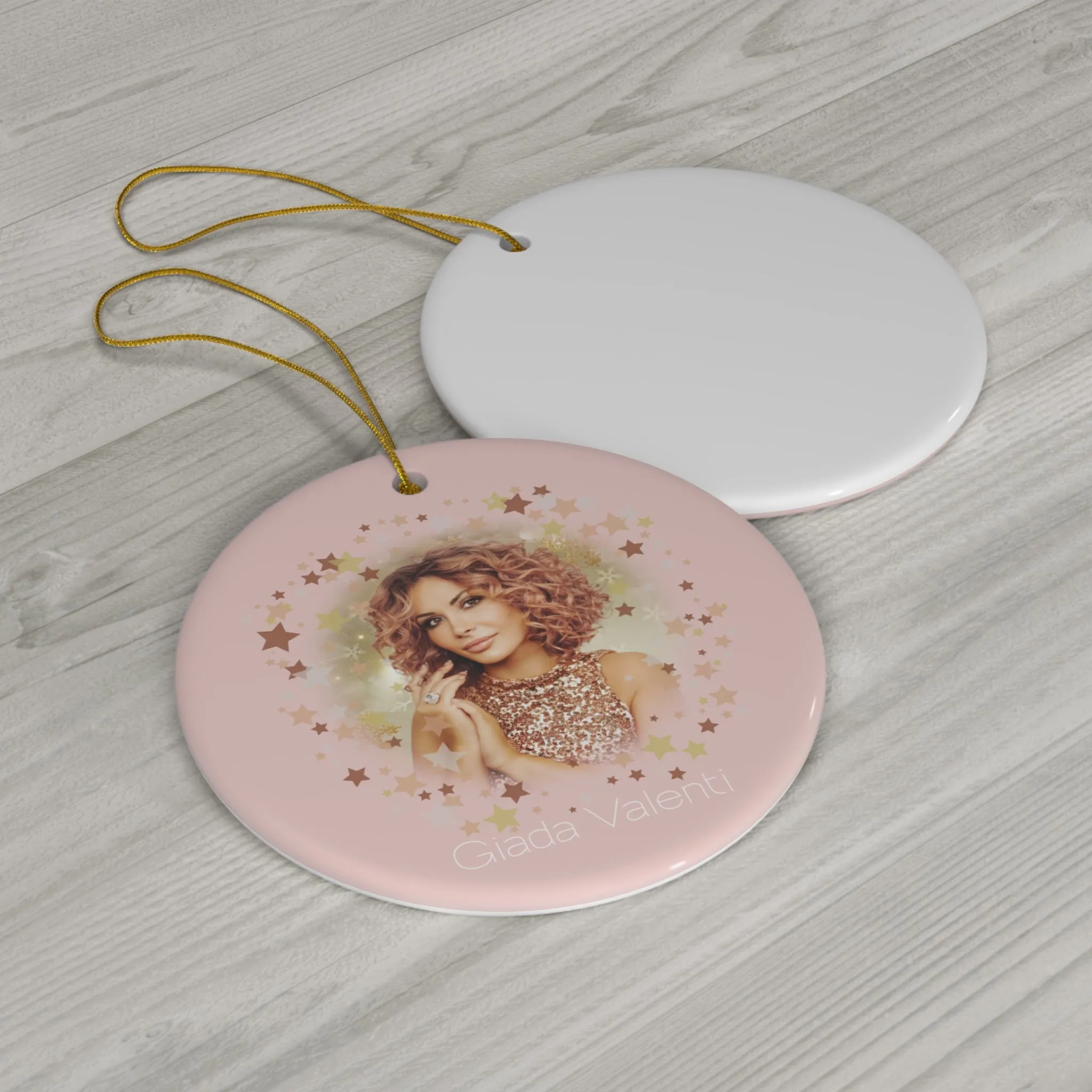 Ceramic Ornament with Italian Design print | Giada Valenti | | Pink | Christmas Gift