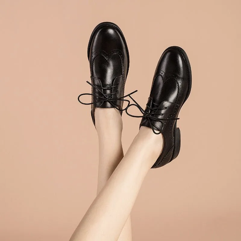 Chic Vintage Platform Lace-up Oxford Casual Shoes