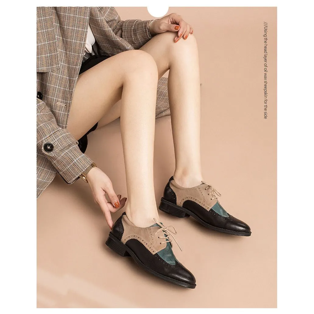 Chic Vintage Platform Lace-up Oxford Casual Shoes