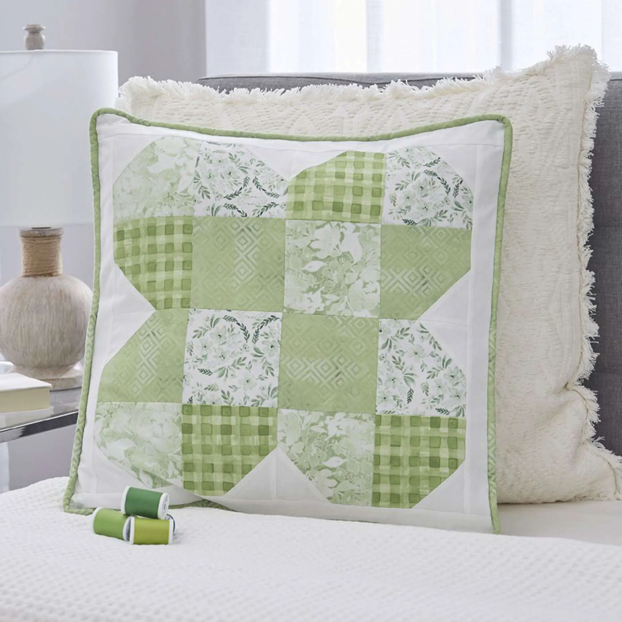 Coats & Clark Quilting Subtly Shamrock Patchwork Pillow