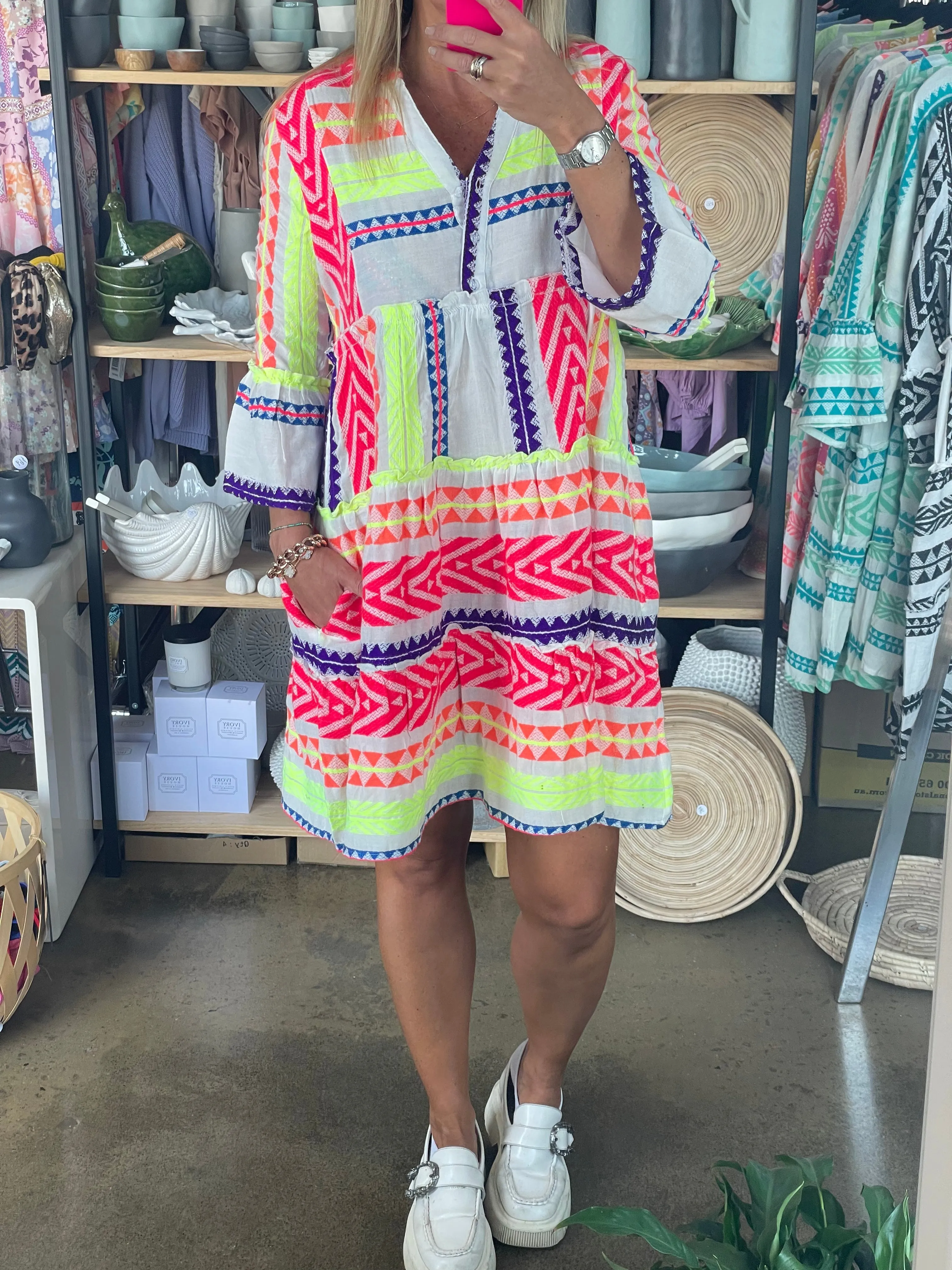 Copenhagen Mini Dress Neon Multi