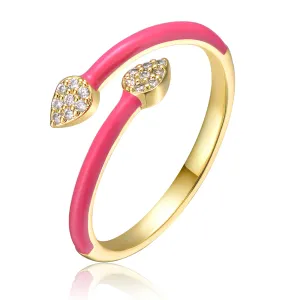 Coralie Pink Enamel Stacking Ring