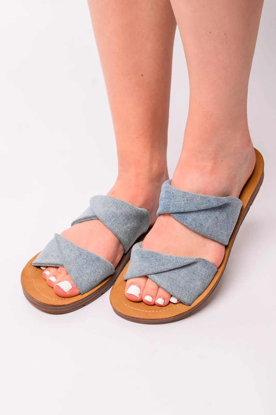 Corkys Footwear With a Twist Sandal in Denim