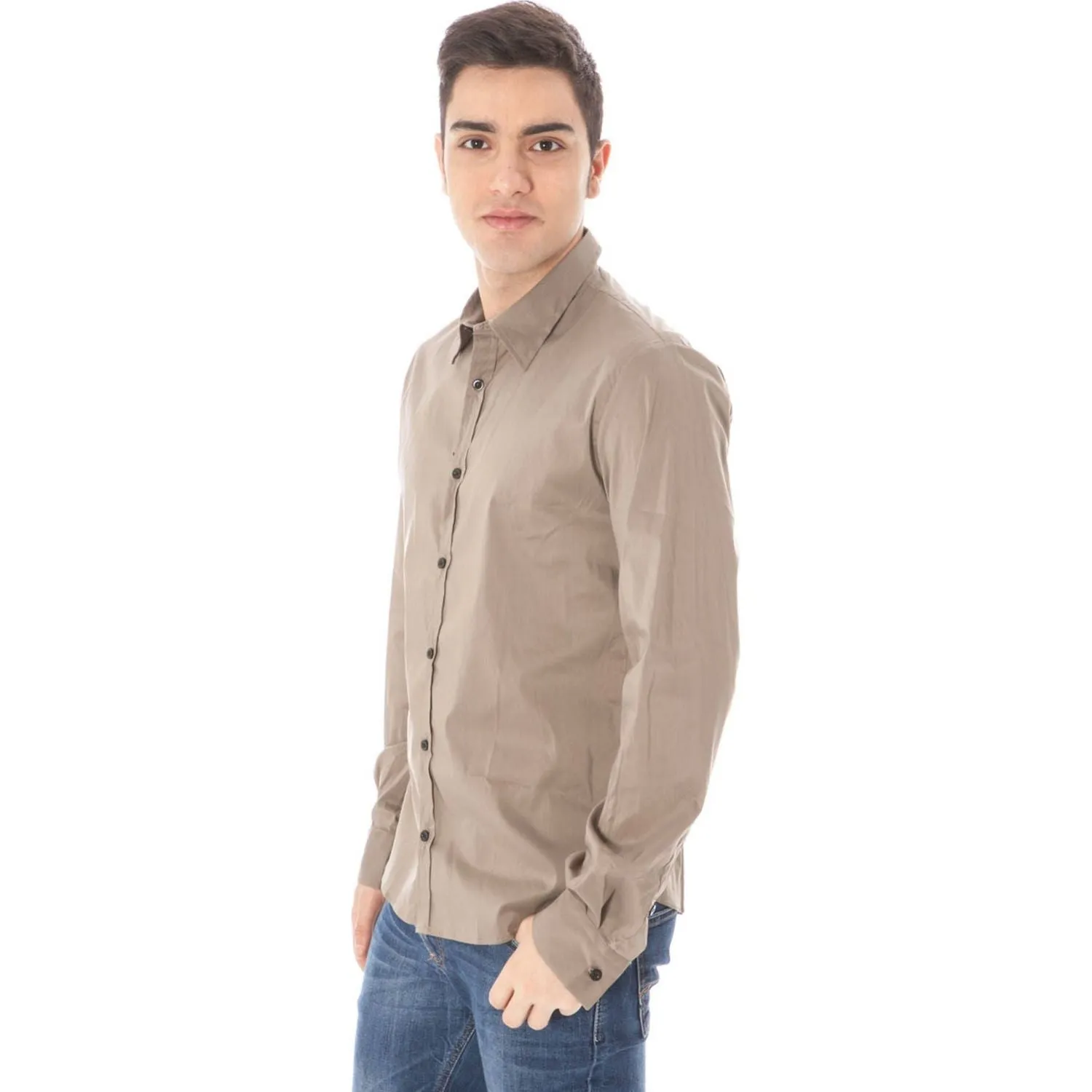 Costume National Green Cotton Men Shirt