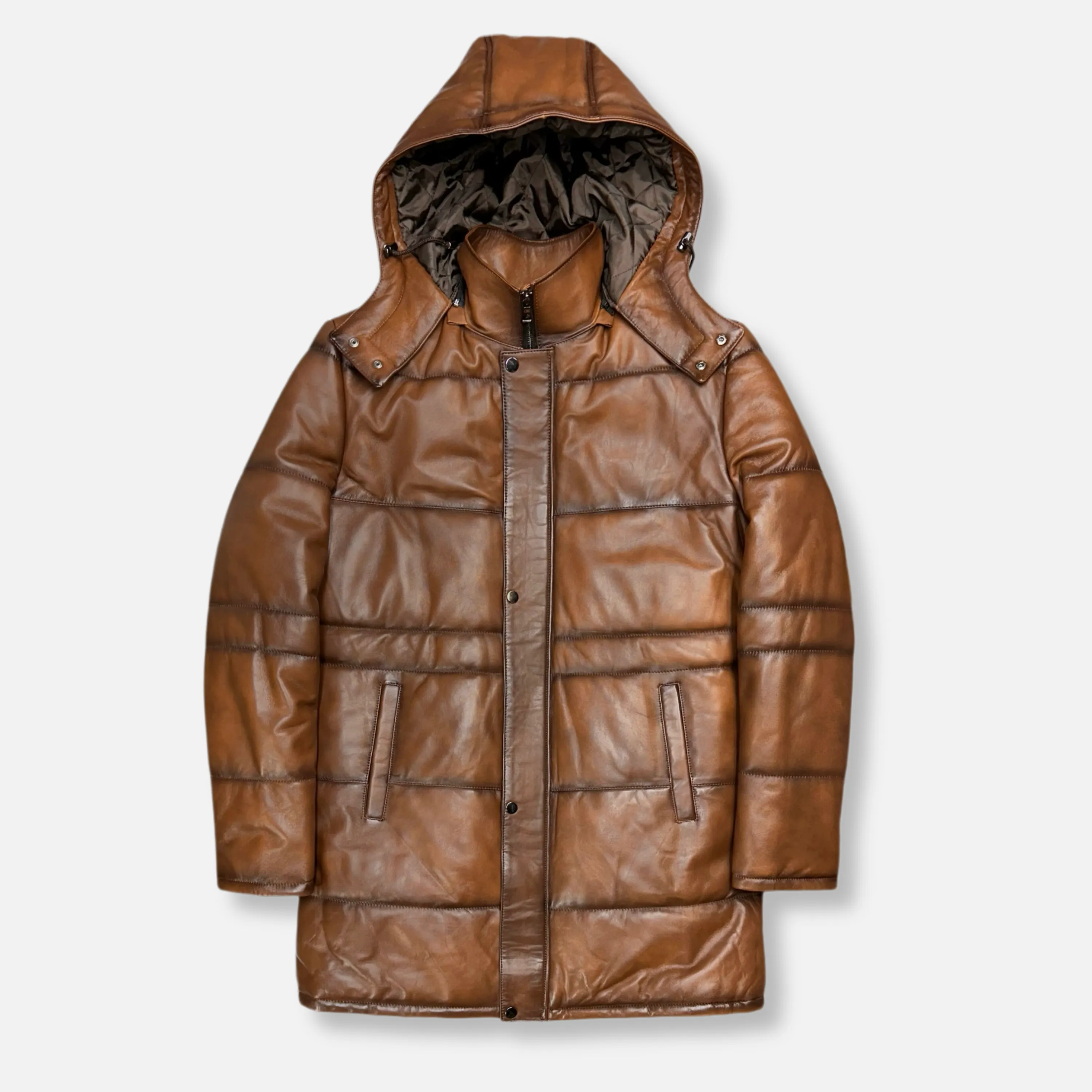 Durango Long Puffer Leather Jacket