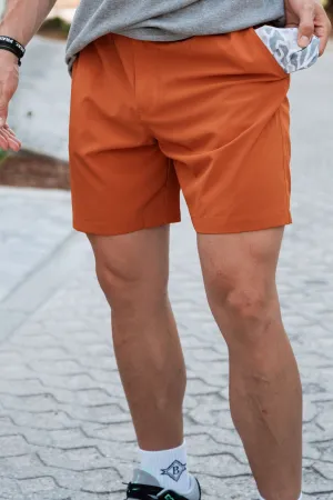 Everyday Short - Orange - White Camo Pocket