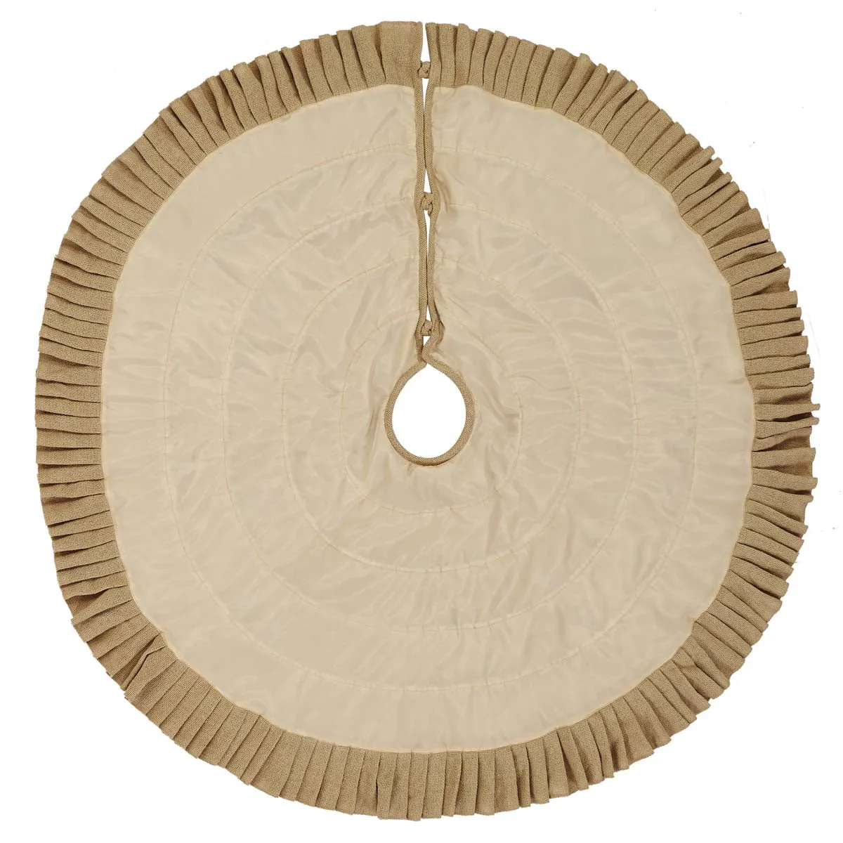 Festive Natural Burlap Ruffled Tree Skirt 48