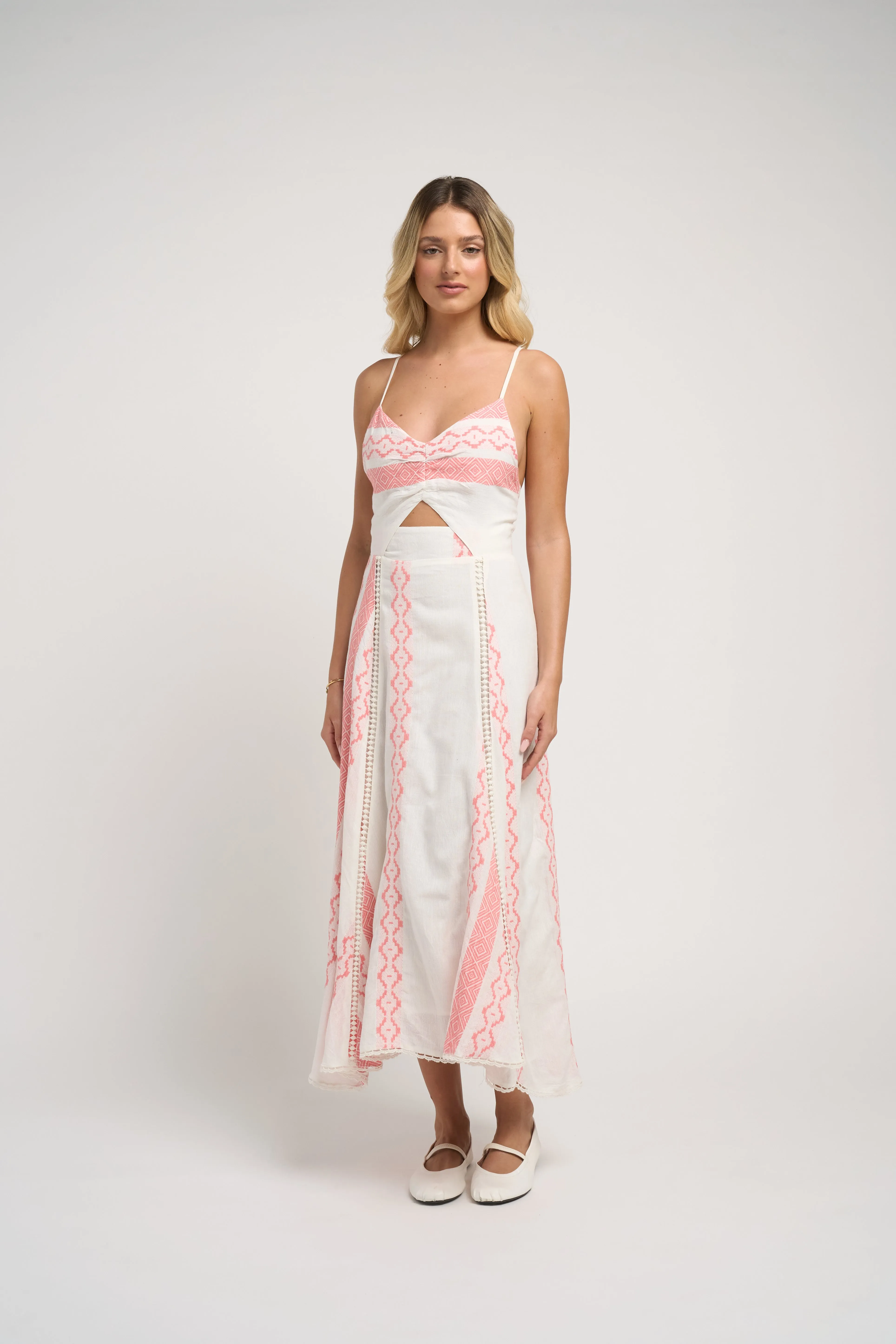 Filomena Linen Dress Pink