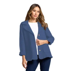 Focus Fashion Blazer Style Jacket in Blue Indigo - SW222-IN