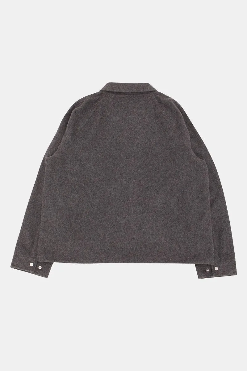 Folk Winter Cropped Coat (Charcoal Wool)