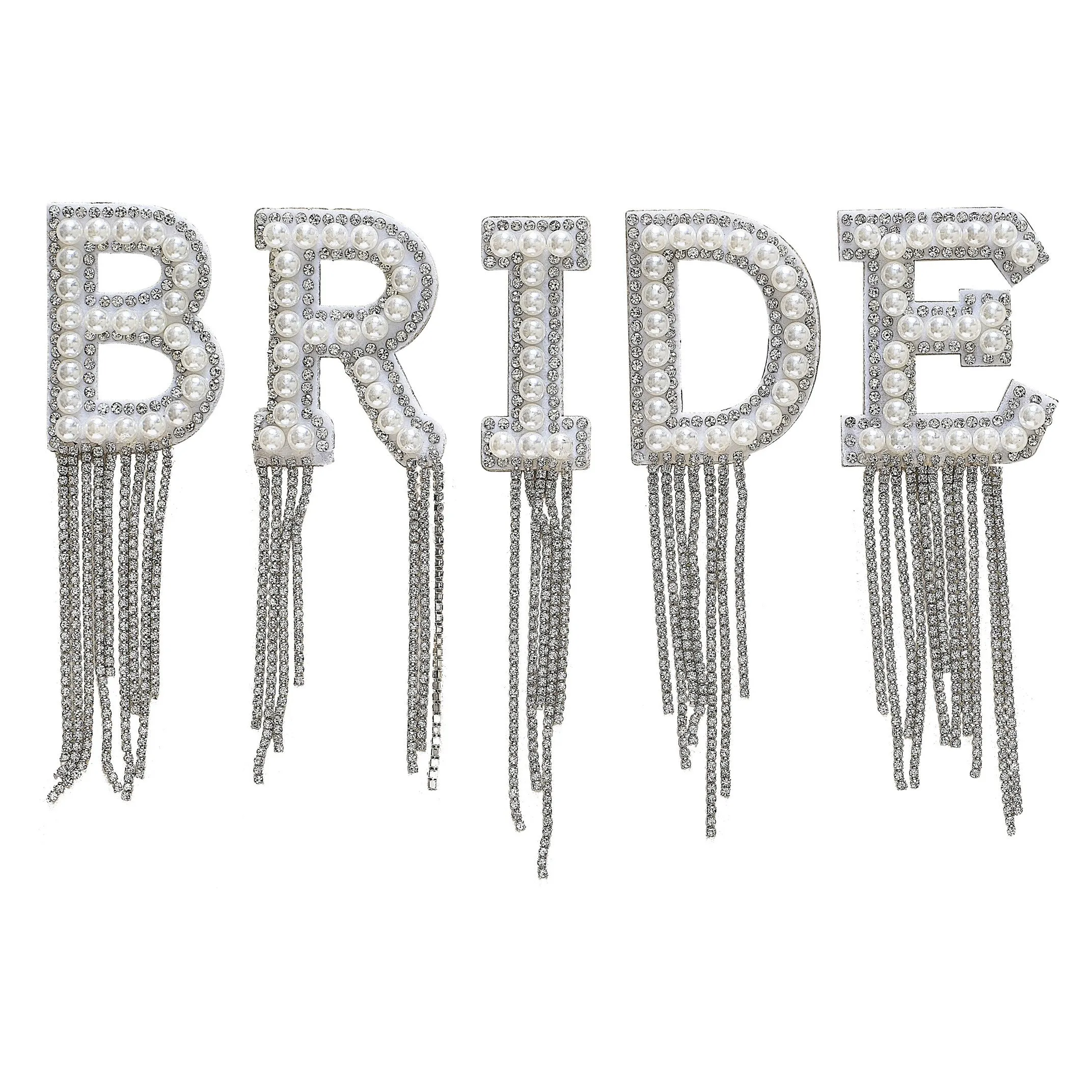 Ginger Ray Bride Iron On Patches with Embellished Tassels