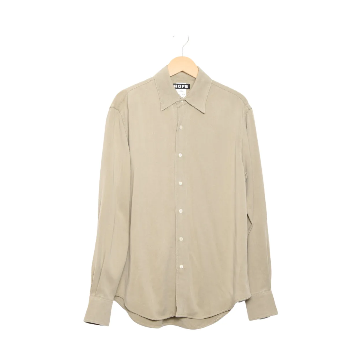 Hope Scene Shirt khaki washed tencel