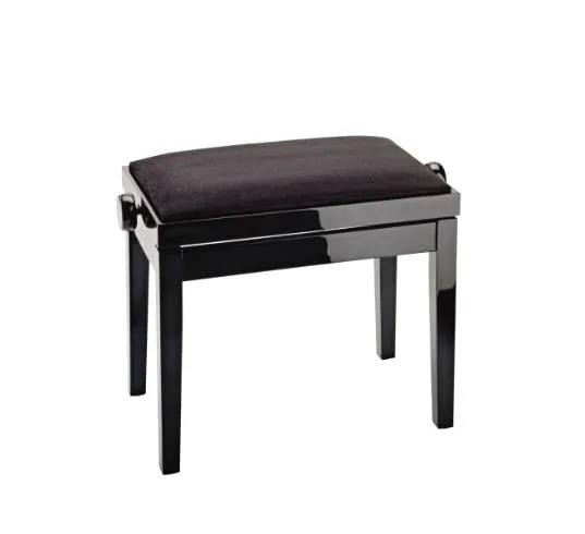 K&M 13901 Wooden Piano Bench w/Velvet Seat (Gloss Black)