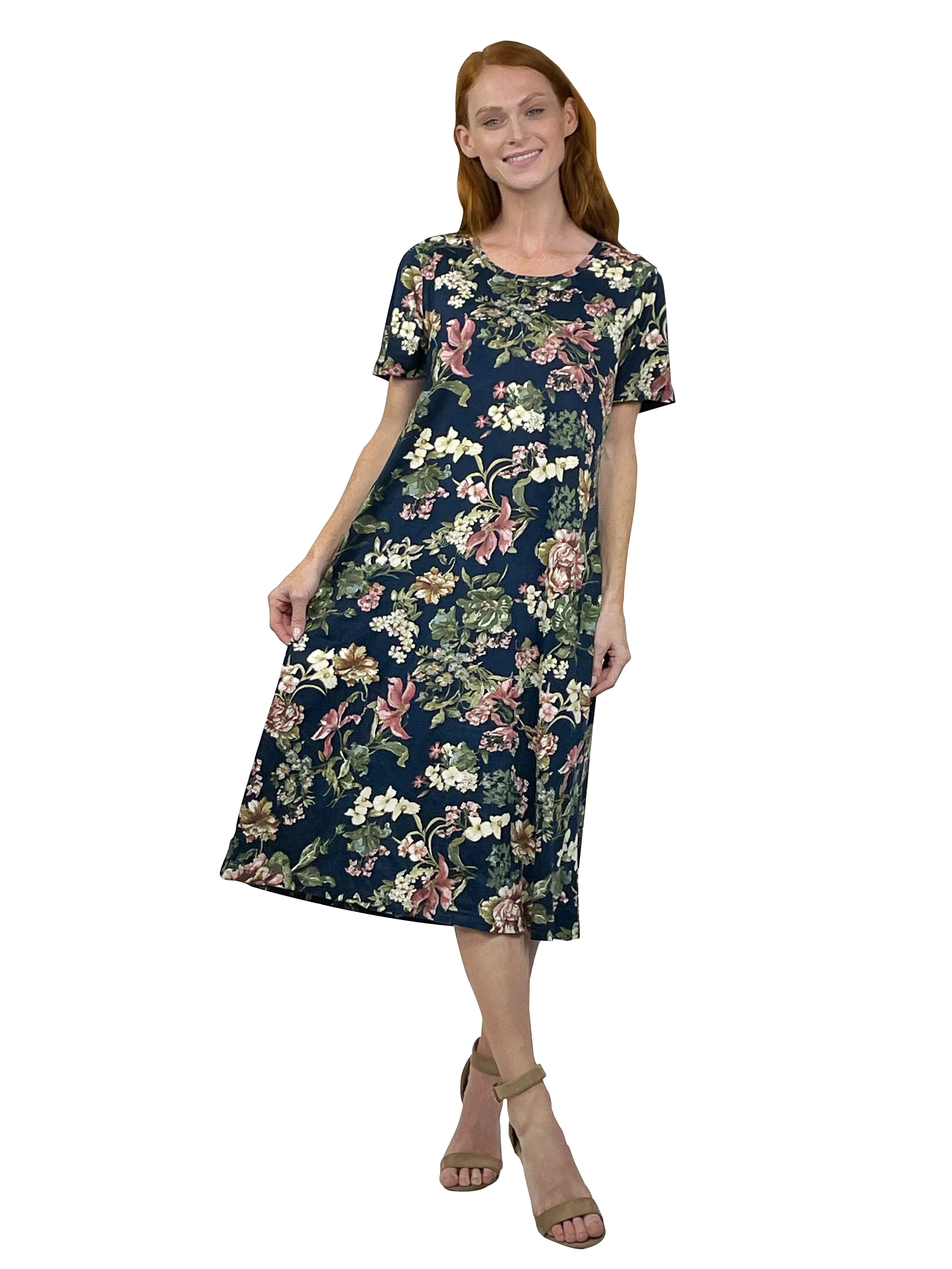 La Cera Plus Midnight Floral Knit Dress