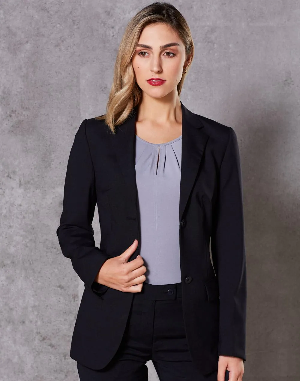 Ladies Wool Blend Stretch Mid Length Jacket - M9200