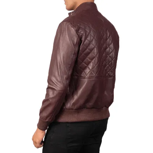 Mens Burgundy Leather Jacket