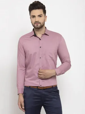 Men's Magenta Formal Shirt with black detailing - Taantav