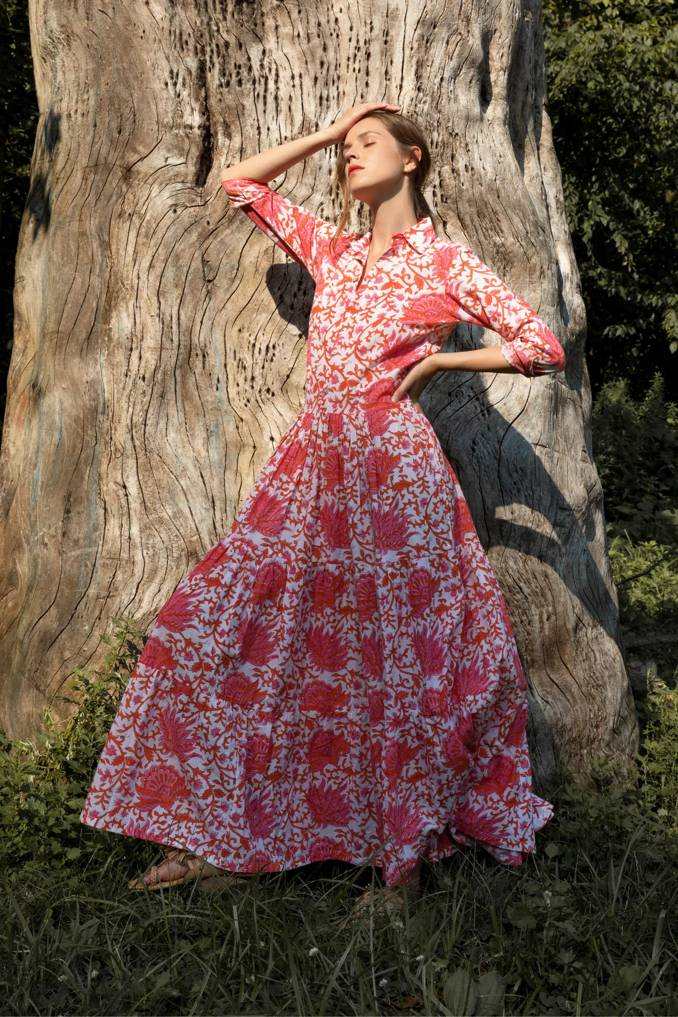 Meredith Floral Dress Coral