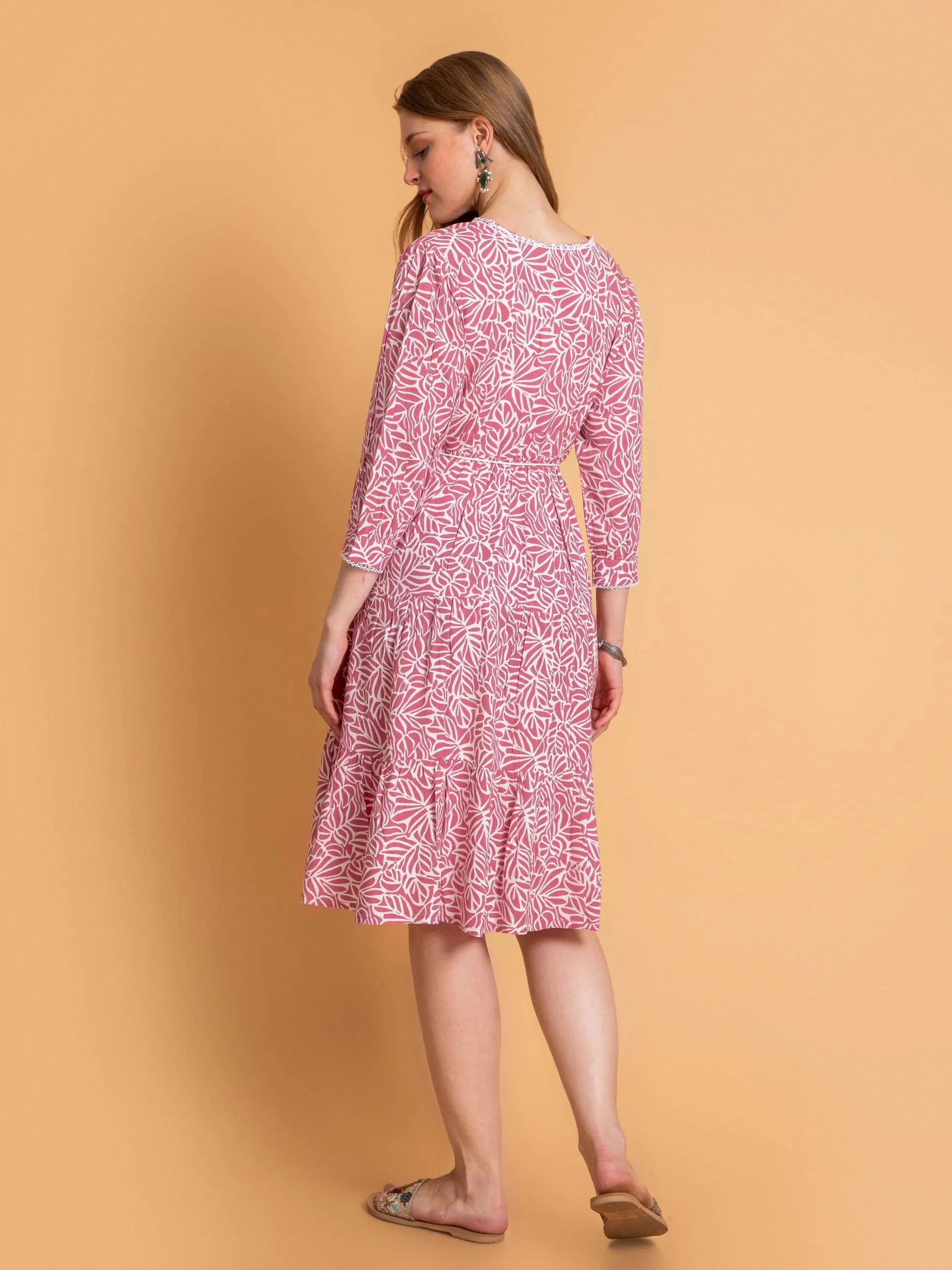 Mid Length Tiered Dress With Dori Latkan and Lace Details