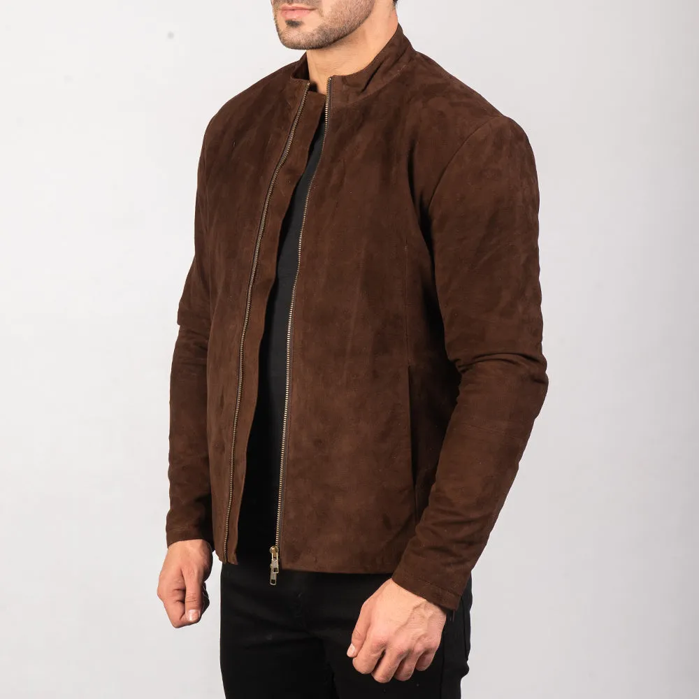 Mocha Suede Biker Jacket