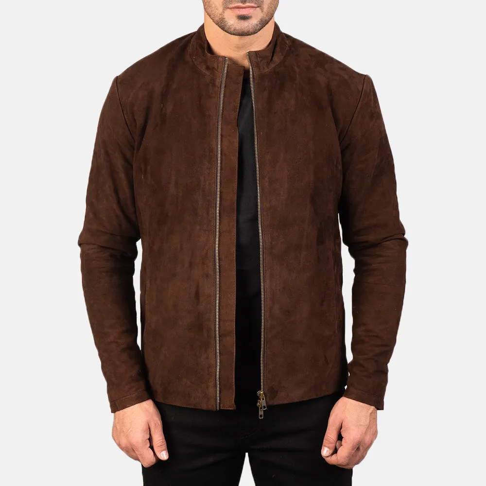 Mocha Suede Biker Jacket