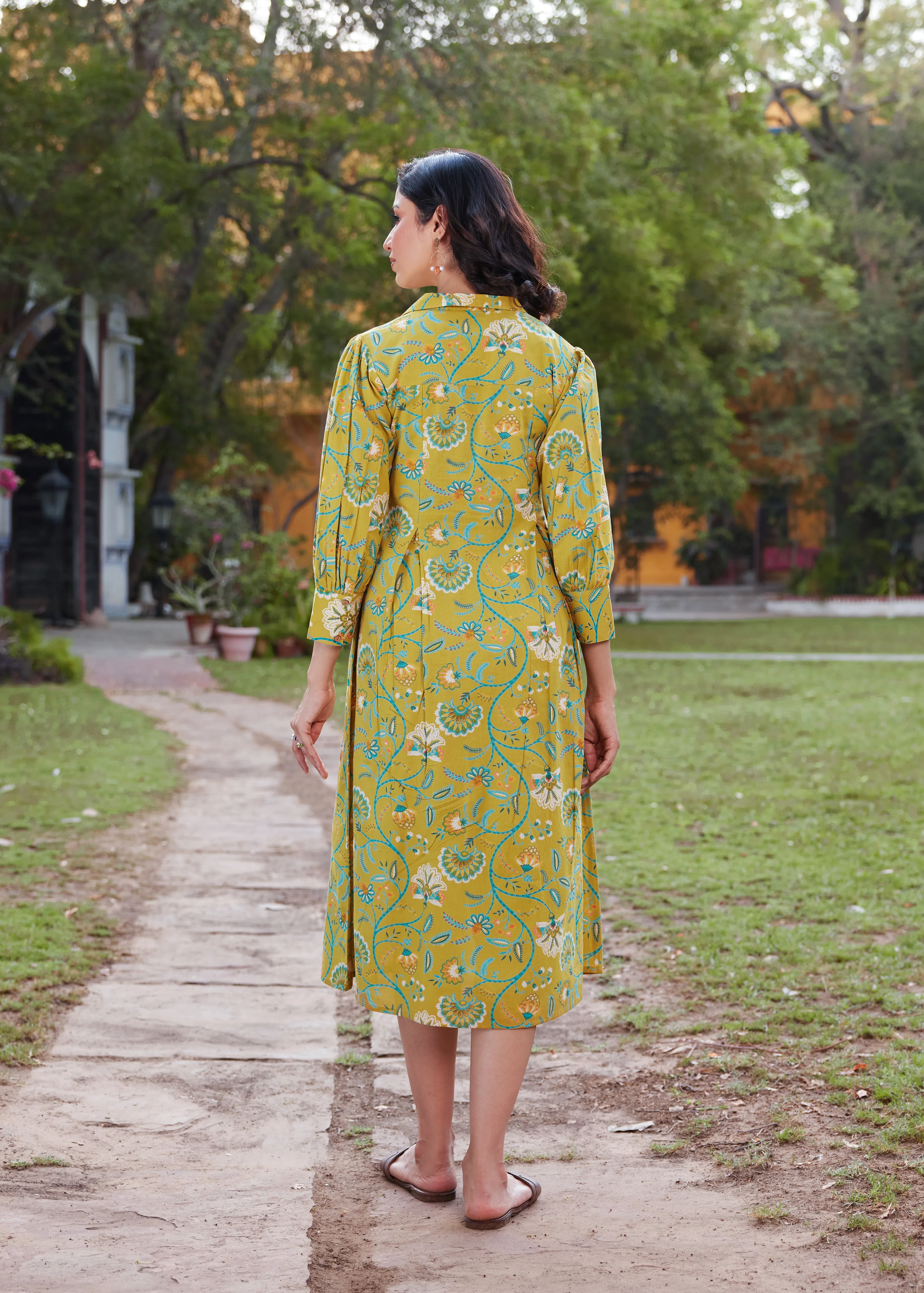 MULCOTTON COLORFUL PRINTED ANTIFIT DRESS