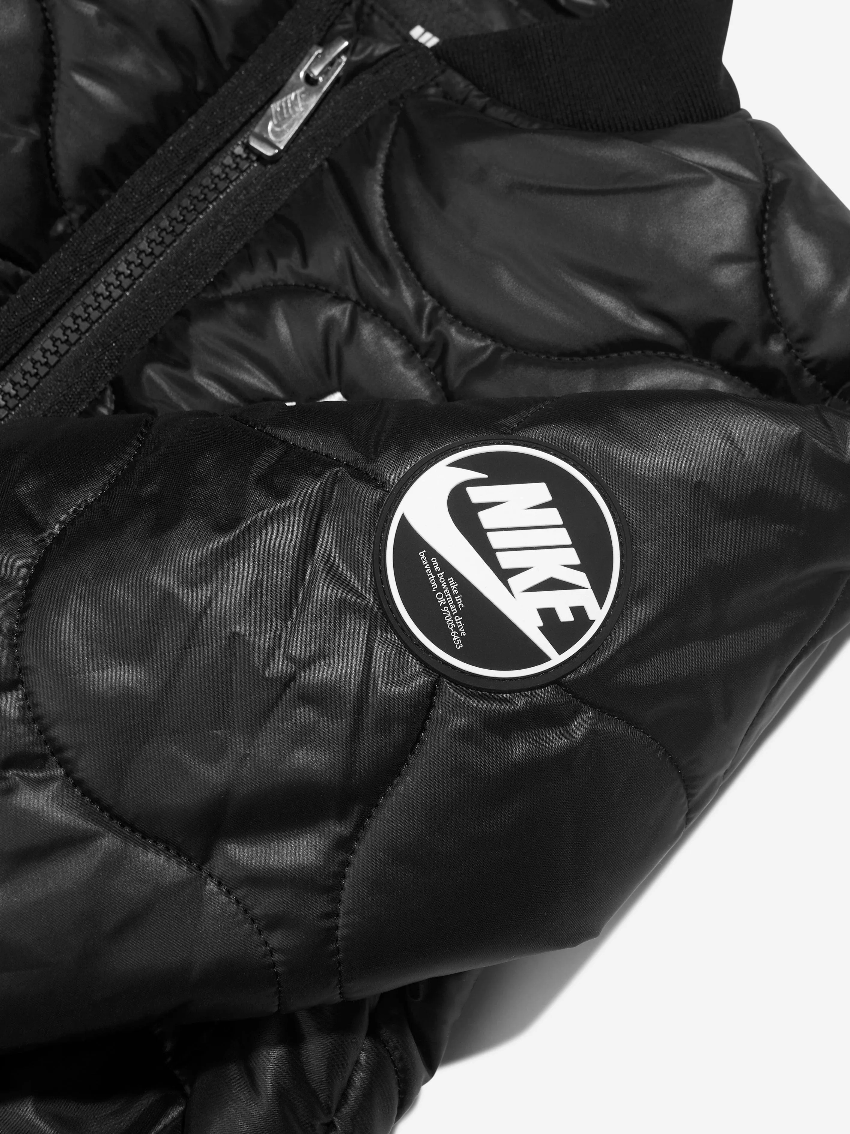 Nike Boys Quilted Bomber Jacket in Black