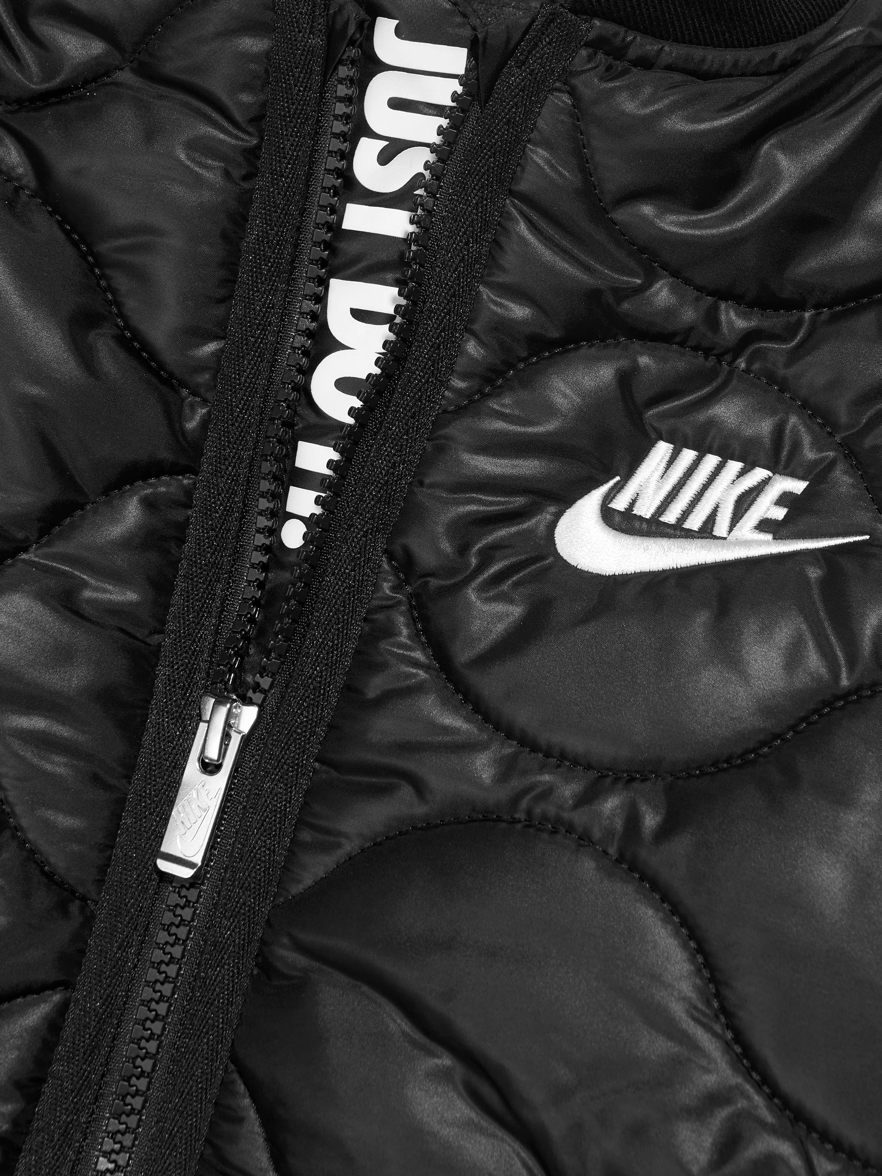 Nike Boys Quilted Bomber Jacket in Black