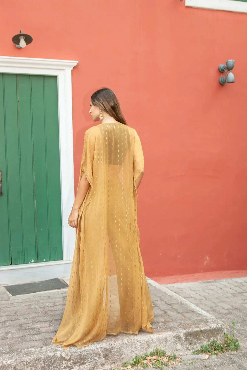 Ochre Embroidered Maxi Duster