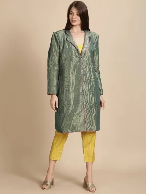 Olive Banarsi Zari Quilted Jacket