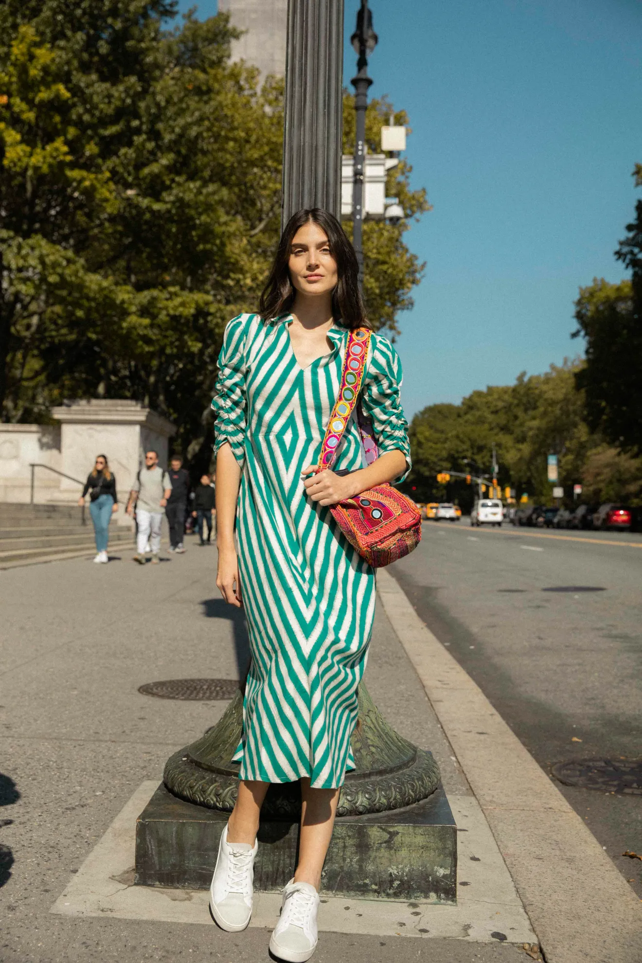 Rambagh Stripes Dress Green