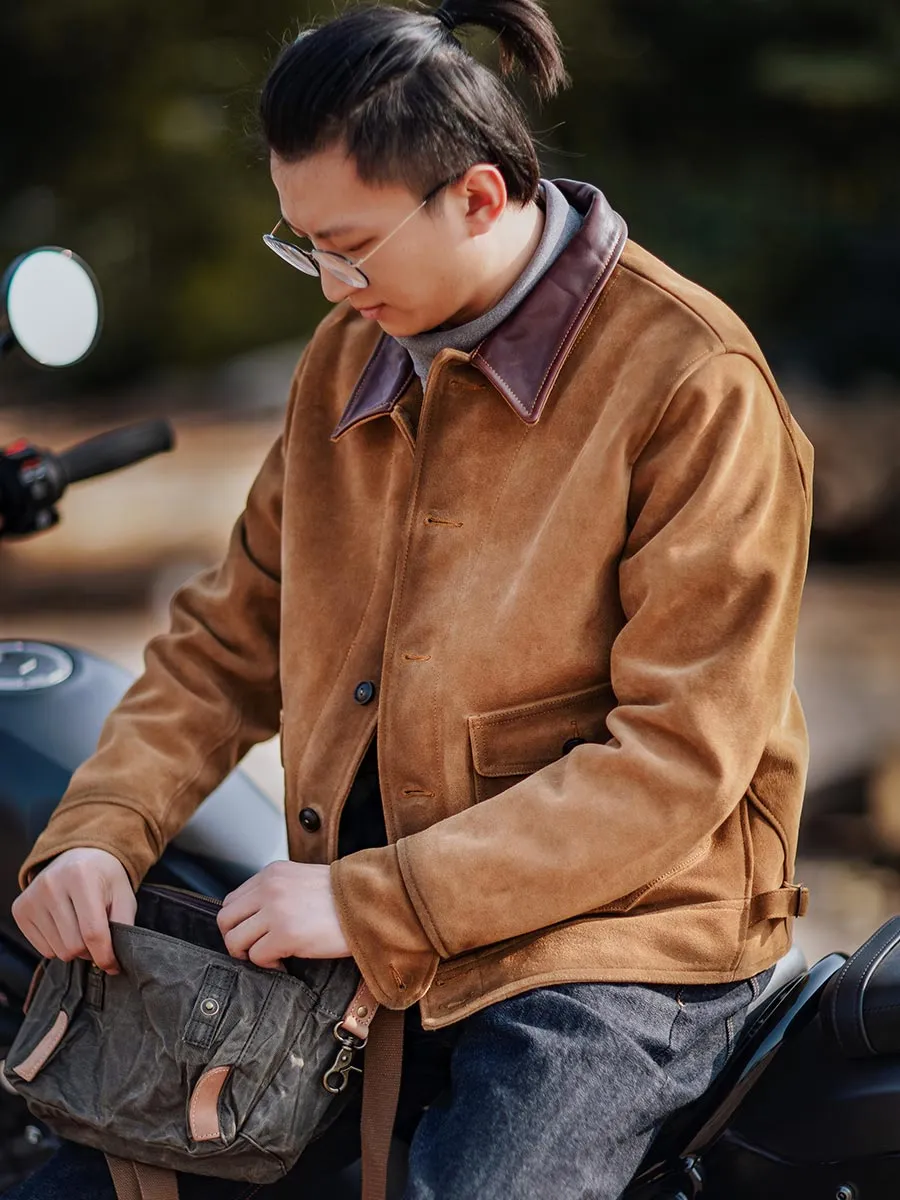 ROUGHOUT LEATHER TRUCKER JACKETS