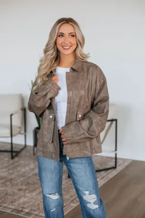 Ryann Leather Jacket - Mocha