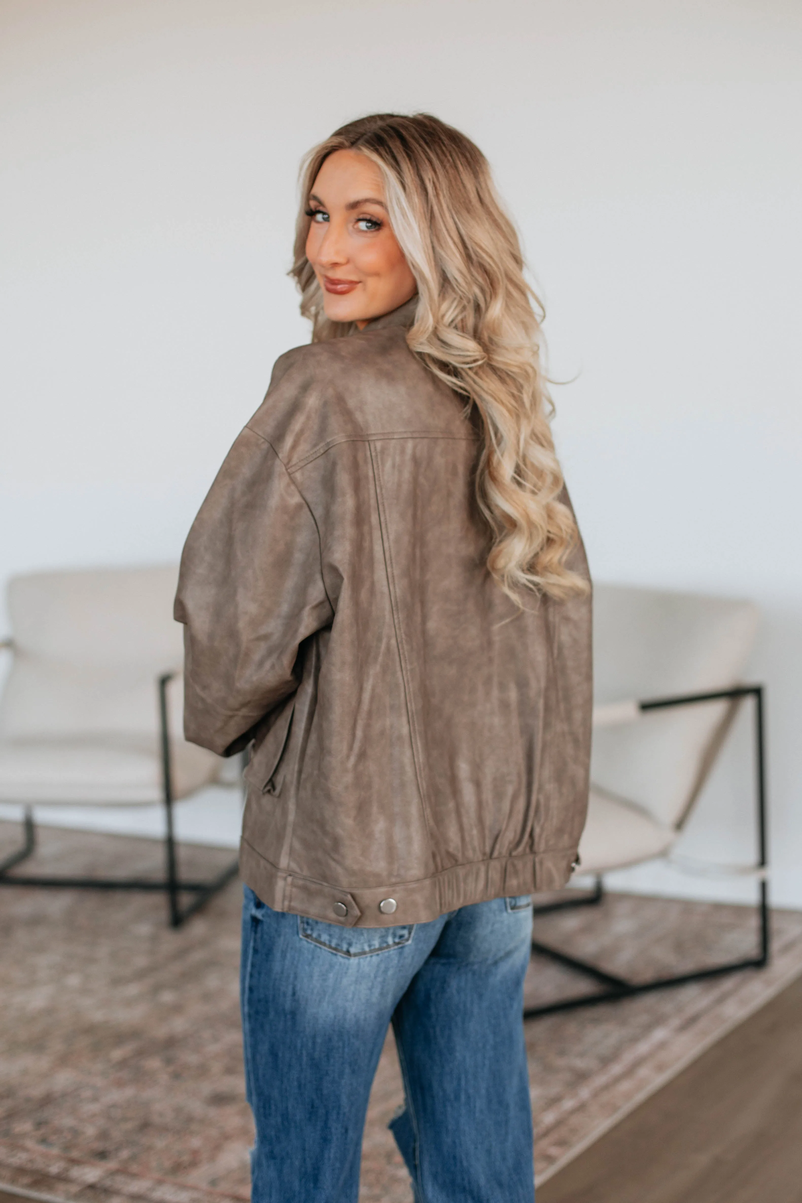 Ryann Leather Jacket - Mocha