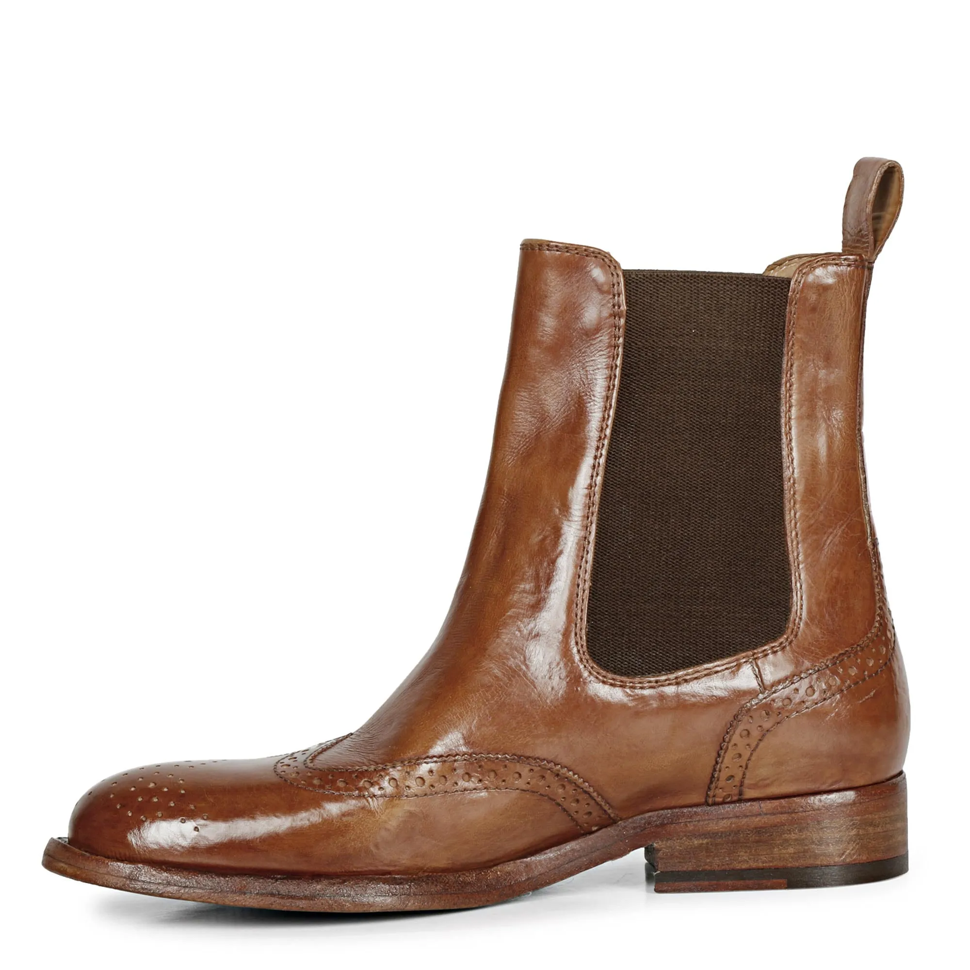 Saint Santina Cognac Leather Ankle Boots