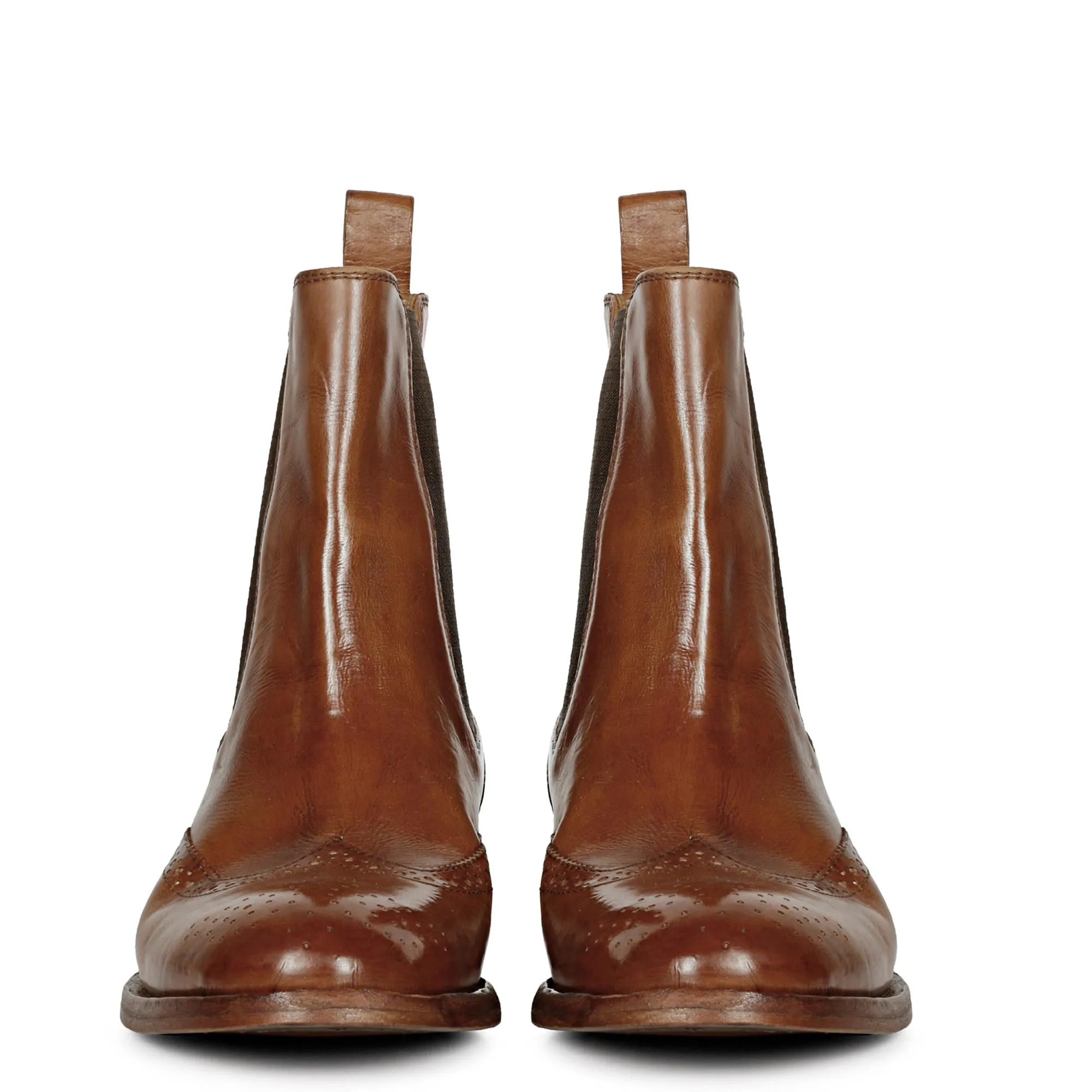 Saint Santina Cognac Leather Ankle Boots