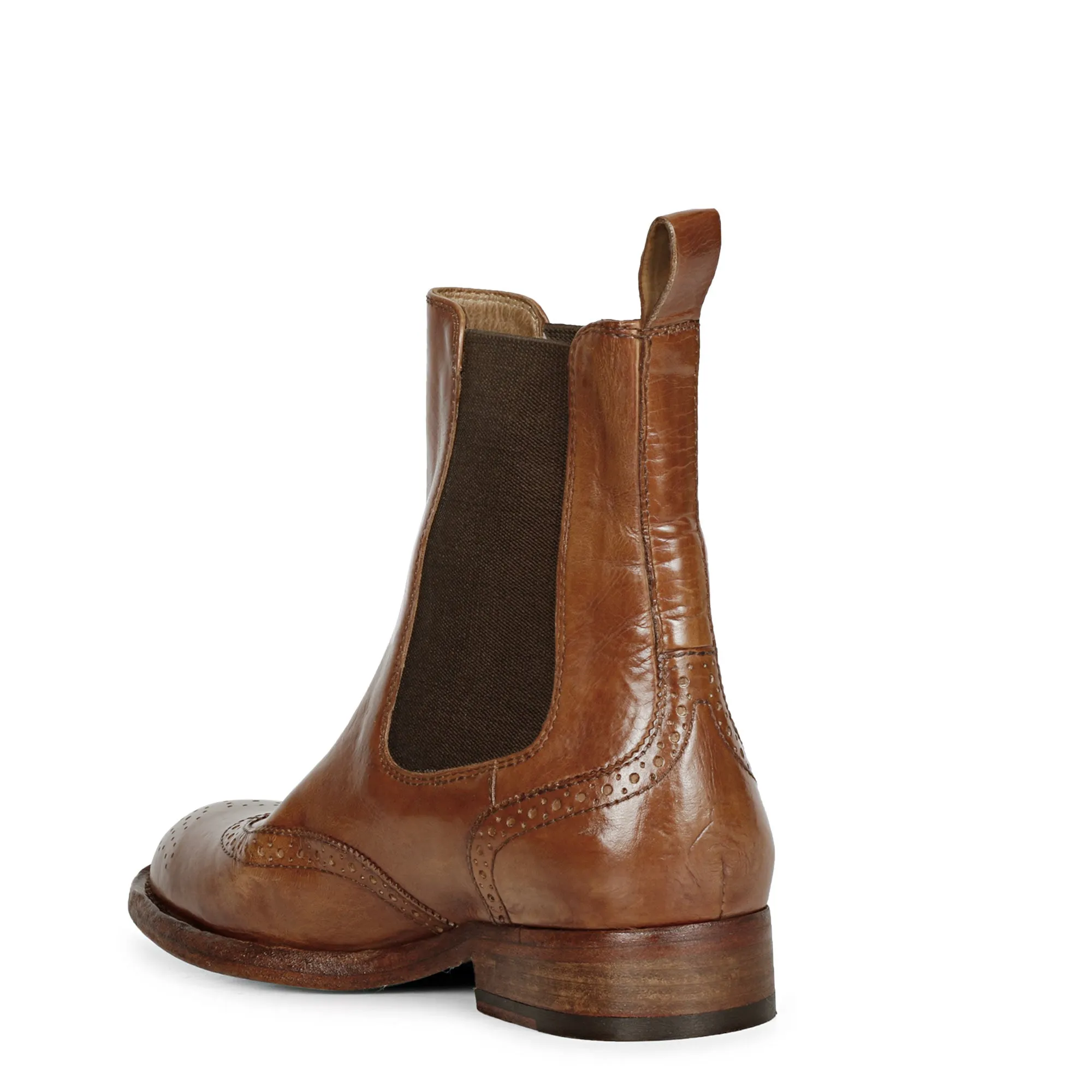 Saint Santina Cognac Leather Ankle Boots