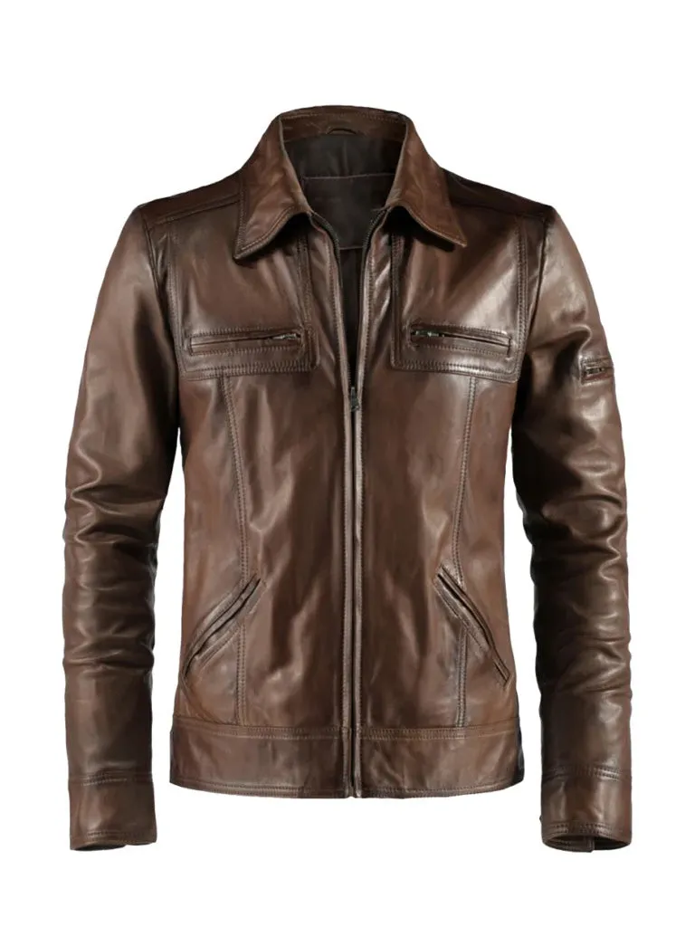 Shirt Style Genuine Leather Jacket