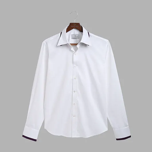 Tods White Dress Shirt with Purple Detailing