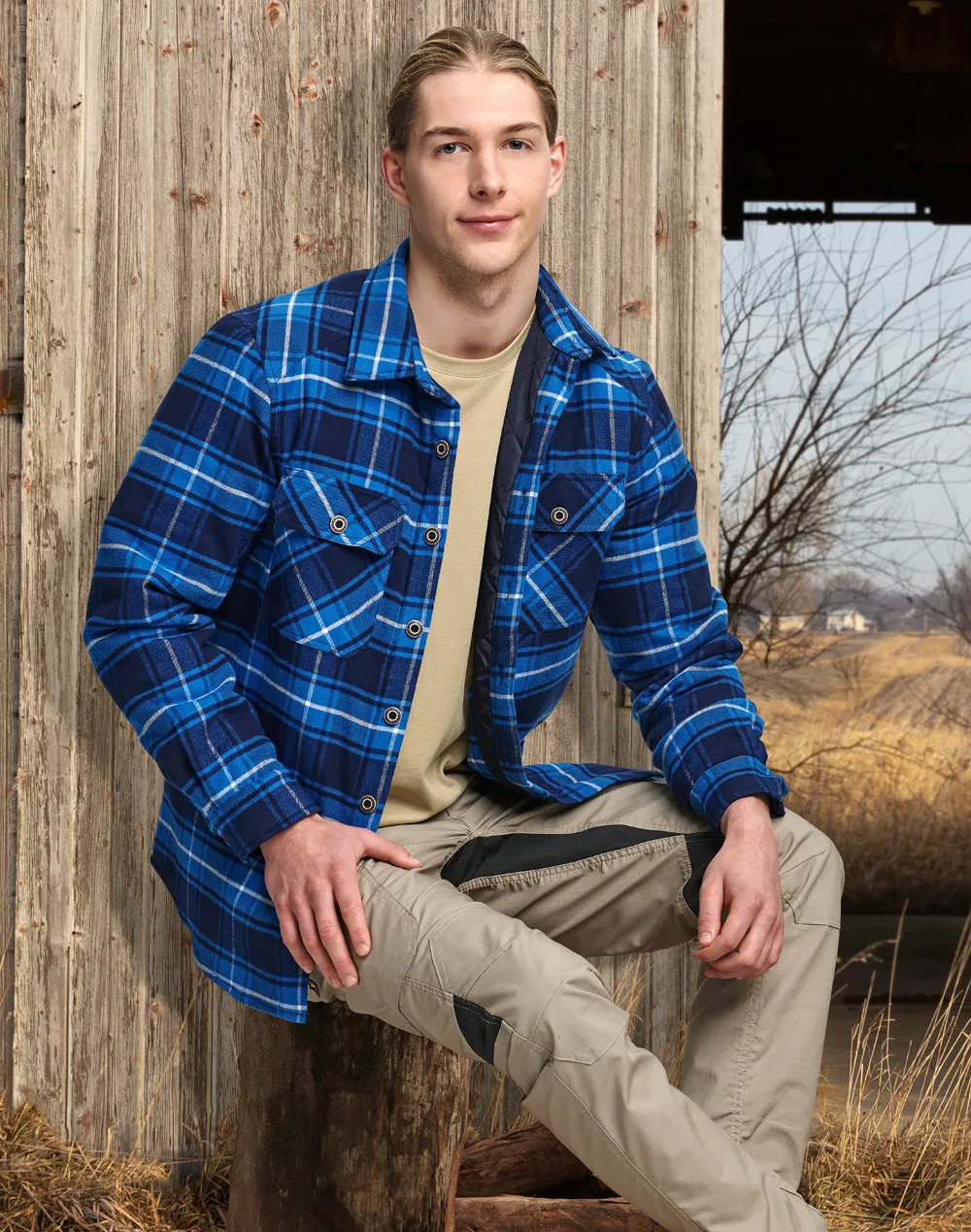 Unisex Quilted Flannel Shirt-Style Jacket - WT07