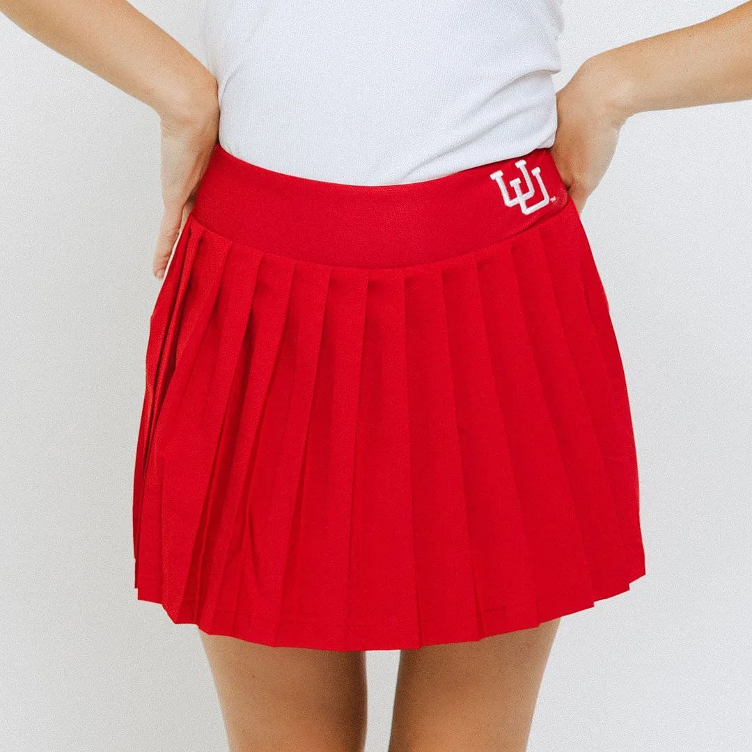 Utah Tie Breaker Tennis Skirt, Crimson