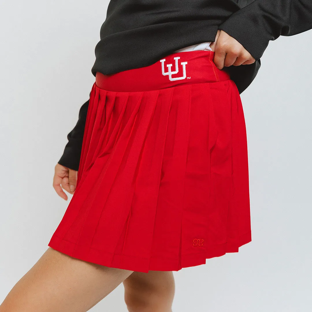 Utah Tie Breaker Tennis Skirt, Crimson