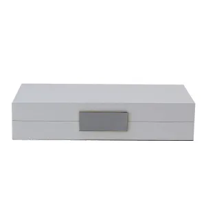 White Lacquer Box with Silver